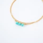 Maddy bracelet double chain turquoise steel gold - Zag Bijoux