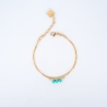 Maddy bracelet double chain turquoise steel gold - Zag Bijoux