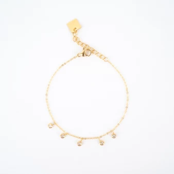 Gold steel chain bracelet set with zirconium - Zag Bijoux