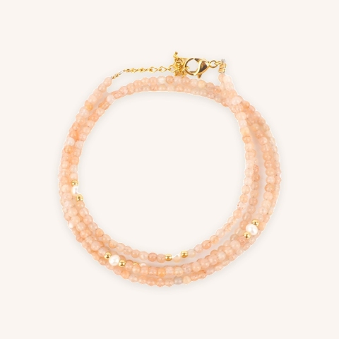Multi-row heliolite bracelet in steel - Zag Bijoux