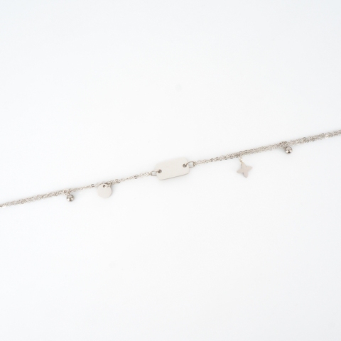 Bracelet breloques chaine acier - Zag Bijoux
