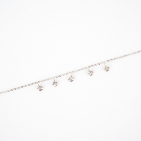 Bracelet chaine acier serti de zirconium - Zag Bijoux