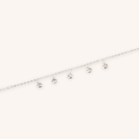 Steel chain bracelet set with zirconium - Zag Bijoux
