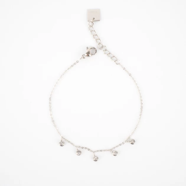 Bracelet chaine acier serti de zirconium - Zag Bijoux
