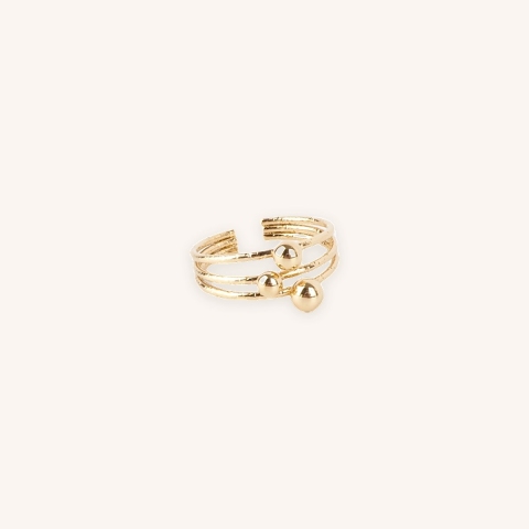 Bague ajustable en acier inoxydable doré - Zag bijoux