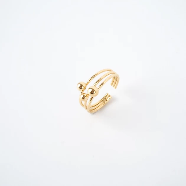 Adjustable ring in gold stainless steel - Zag bijoux