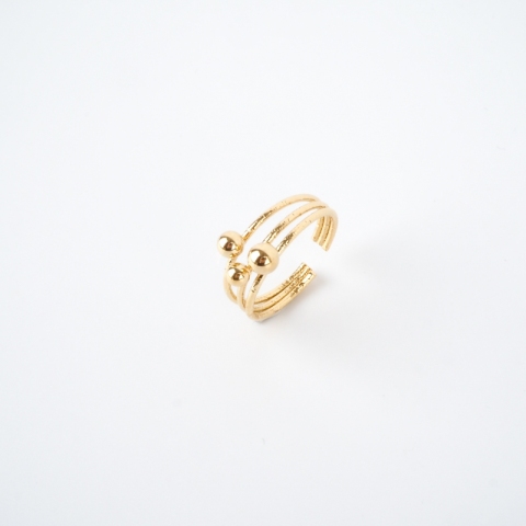 Bague ajustable en acier inoxydable doré - Zag bijoux