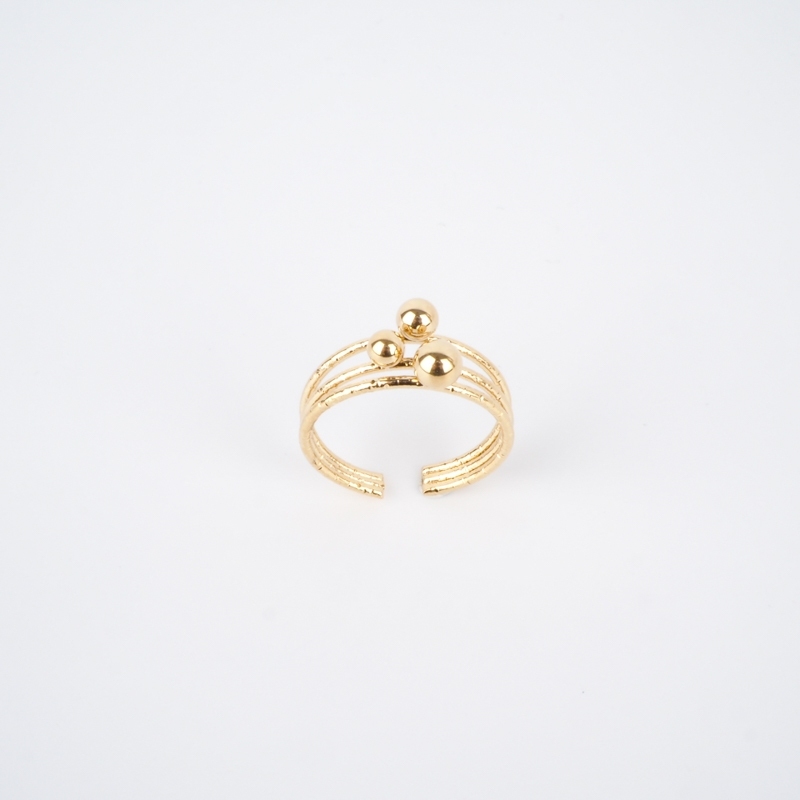 Bague ajustable en acier inoxydable doré - Zag bijoux