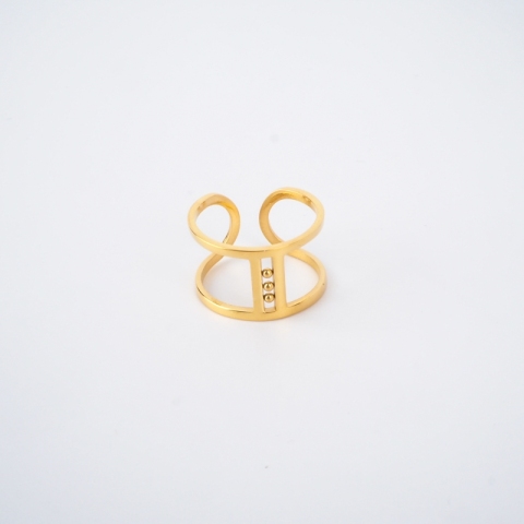 Bague ajustable Zuzanna en acier inoxydable doré - Zag bijoux
