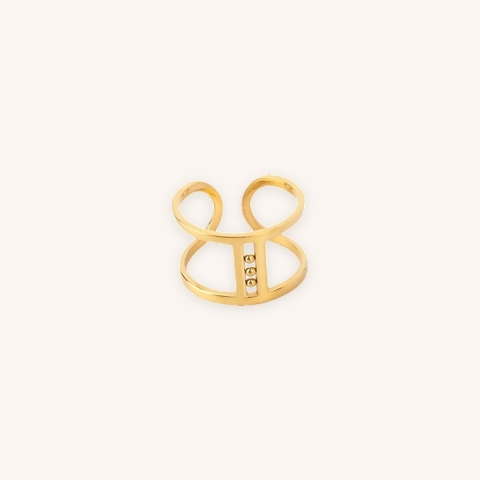 Zuzanna adjustable ring in gold stainless steel - Zag bijoux