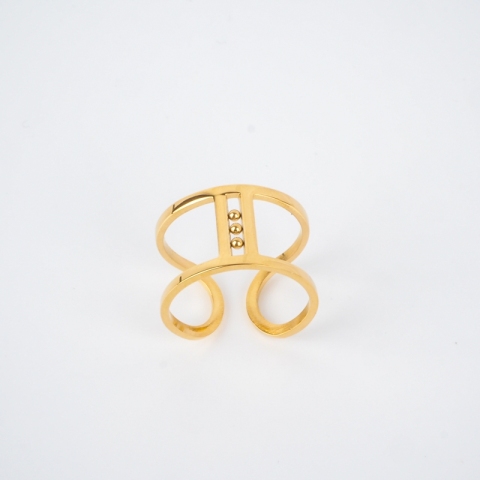 Zuzanna adjustable ring in gold stainless steel - Zag bijoux