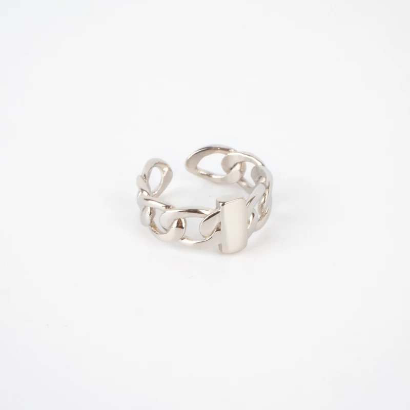 Stainless steel chain ring - Zag bijoux