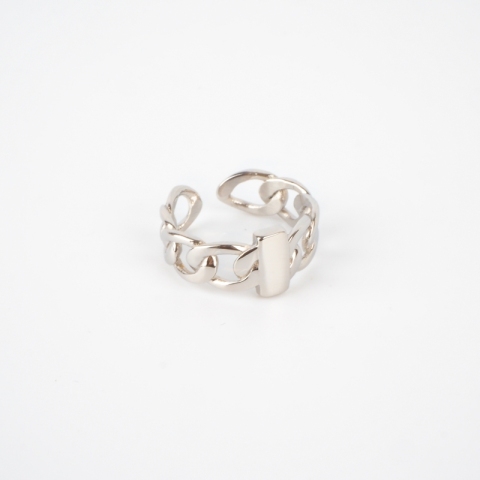 Bague chaine en acier inoxydable - Zag bijoux