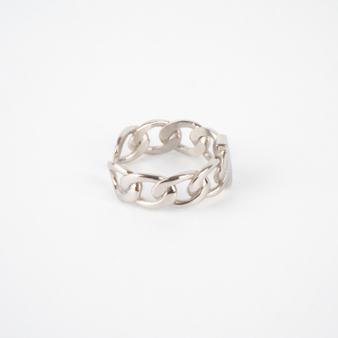 Bague chaine en acier inoxydable - Zag bijoux