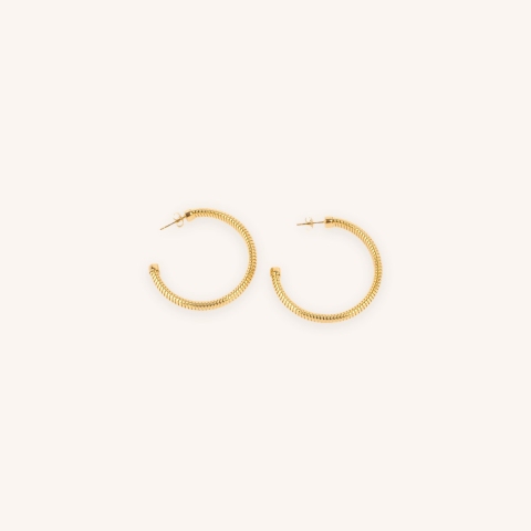 Boucles d'oreilles créoles dorées en acier - Zag Bijoux