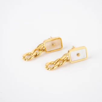 Joëlina gold earrings in gold steel - Zag Bijoux