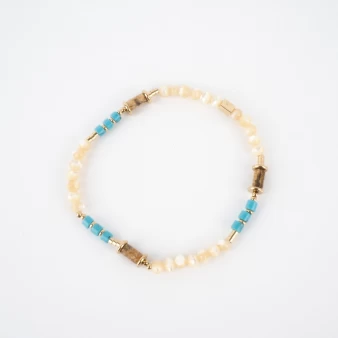 Elastic bracelet decorated with turquoise stones - Zag Bijoux