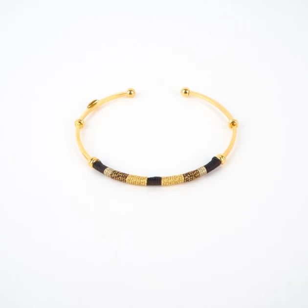 Bracelet Zanzibar or noir -...