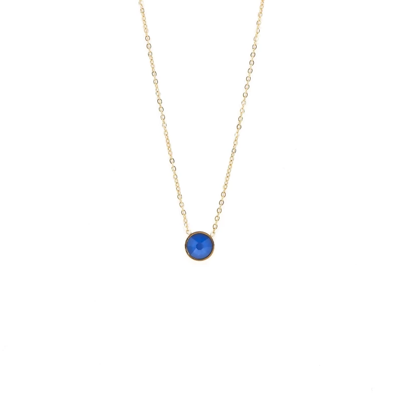 Mini round blue gold necklace - Bohm Paris