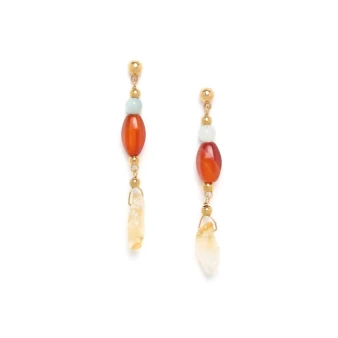 Citrine, agate and amazonite earrings - Nature bijoux