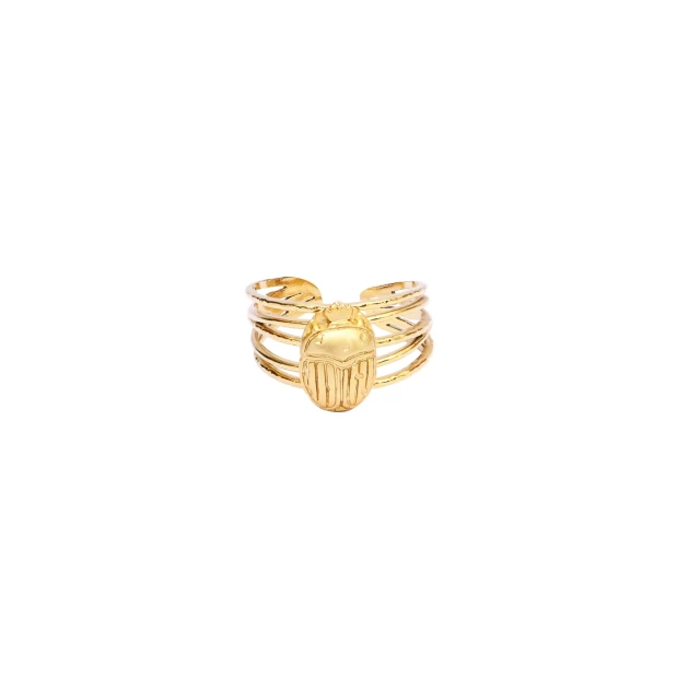 Scarab ring in gold plated...