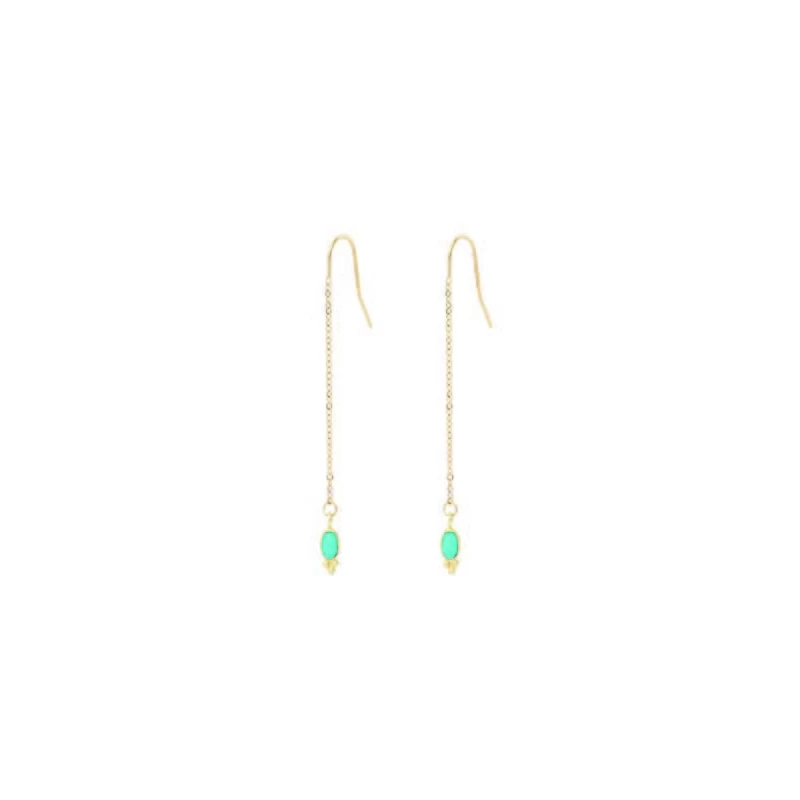 Turquoise gold-plated Lola earrings - By164 Paris
