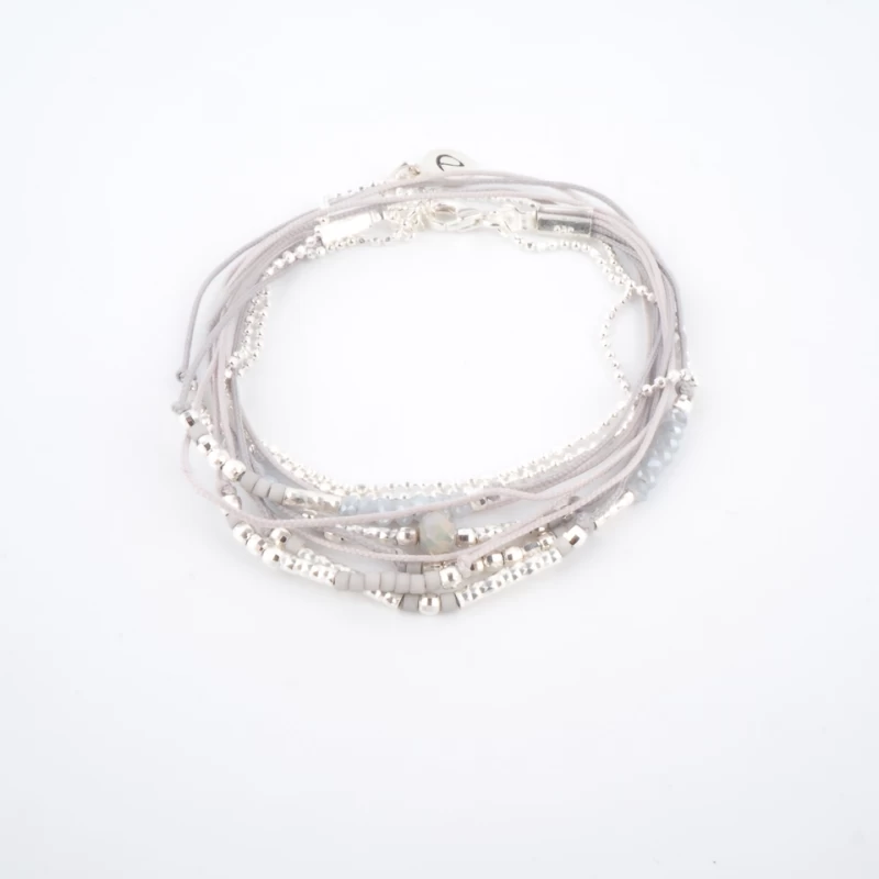 Atlanta light gray leopard bracelet - Doriane Bijoux