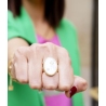 Starry Night mother-of-pearl ring in gold steel - Zag Bijoux