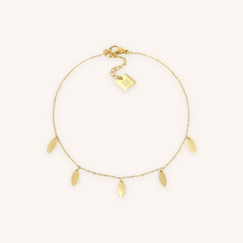 Chaîne de cheville Flora acier or jaune - Zag Bijoux