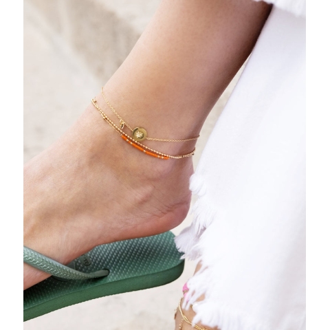 Chaîne de cheville Alana orange - Zag Bijoux