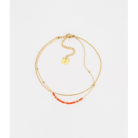Chaîne de cheville Alana orange - Zag Bijoux