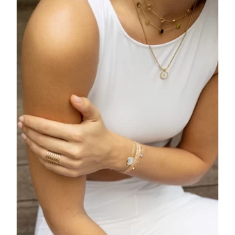 Kalina mother-of-pearl bracelet in gold steel - Zag Bijoux