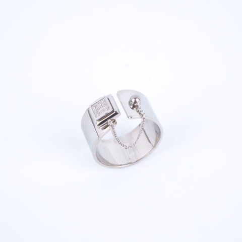 Bague Sienna zirconium en acier- Zag Bijoux