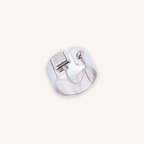 Sienna zirconium ring in steel - Zag Bijoux