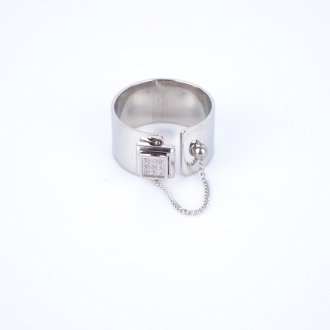 Bague Sienna zirconium en acier- Zag Bijoux