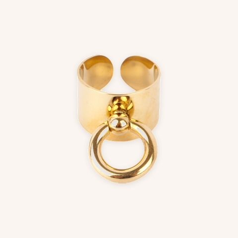 Bague Anneau en acier doré à l'or fin - Zag Bijoux