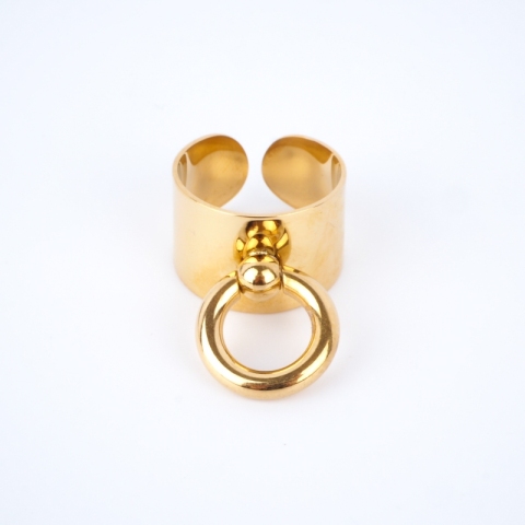 Ring in steel gilded with fine gold - Zag Bijoux