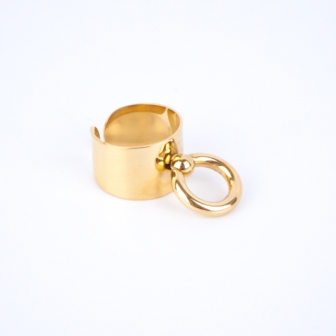 Ring in steel gilded with fine gold - Zag Bijoux
