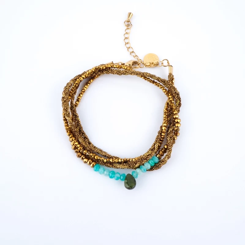 Marianne multi-turn bracelet with semi-precious stones