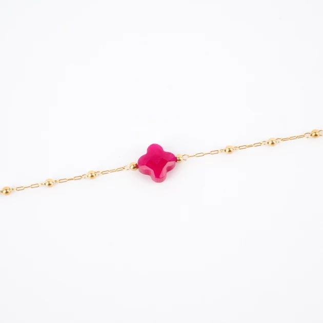 Velasquez Indian ruby bracelet in steel - Zag Bijoux