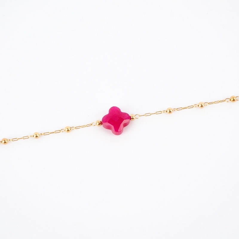 Velasquez Indian ruby bracelet in steel - Zag Bijoux