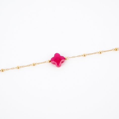 Bracelet Velasquez rubis indien en acier - Zag Bijoux