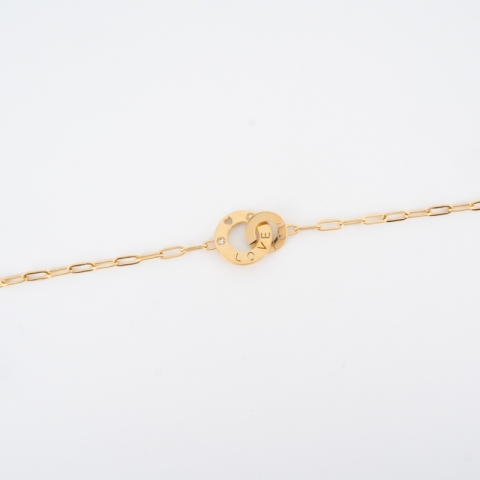 Bracelet love en acier doré - Zag Bijoux - Zag Bijoux