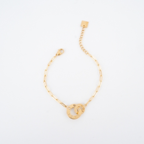 Bracelet love en acier doré - Zag Bijoux - Zag Bijoux