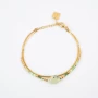 Bracelet multi chaîne vert et doré en acier - Zag Bijoux