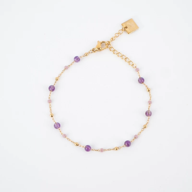 Chain bracelet gilded with fine amethyst gold - Zag Bijoux