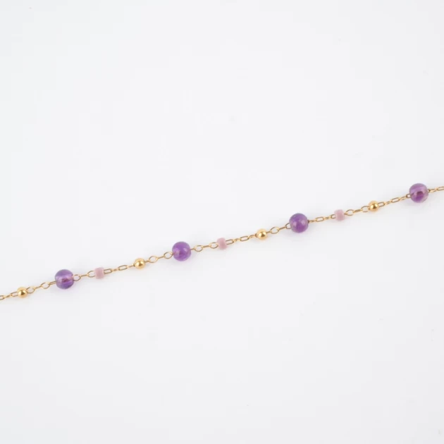 Chain bracelet gilded with fine amethyst gold - Zag Bijoux