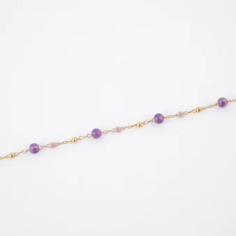 Chain bracelet gilded with fine amethyst gold - Zag Bijoux