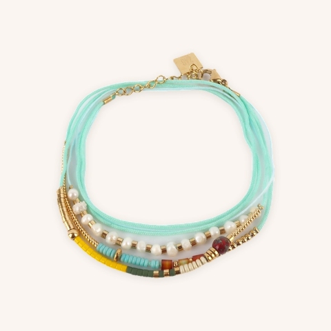 Green jasper multi-thread bracelet - Zag Bijoux