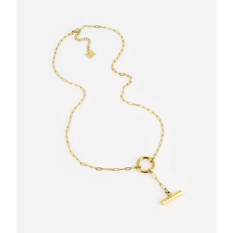 Catelyn link necklace in gold-plated steel - Zag bijoux